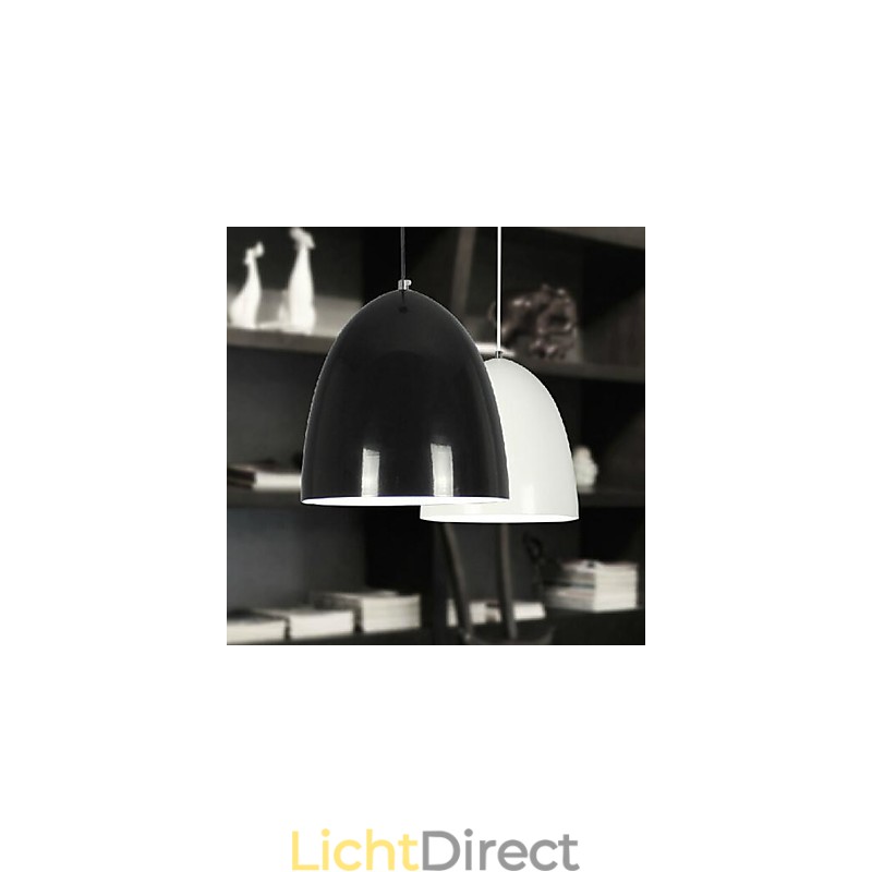Moderne, eigentijdse metalen hanglamp met schilderij