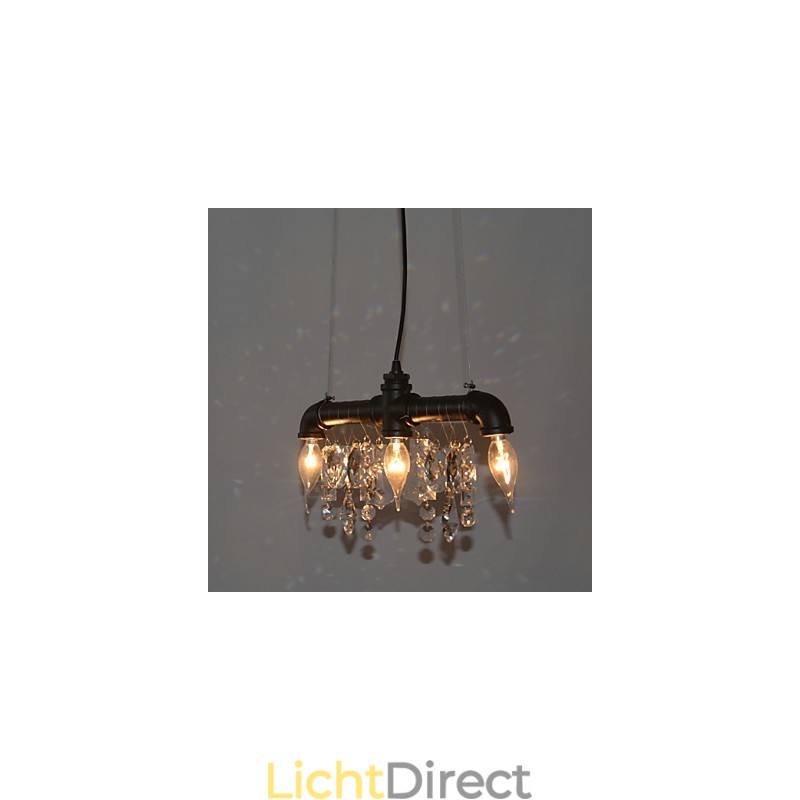 Noord-Amerikaanse stijl creatieve 3-lichts hanglamp in pijpontwerp
