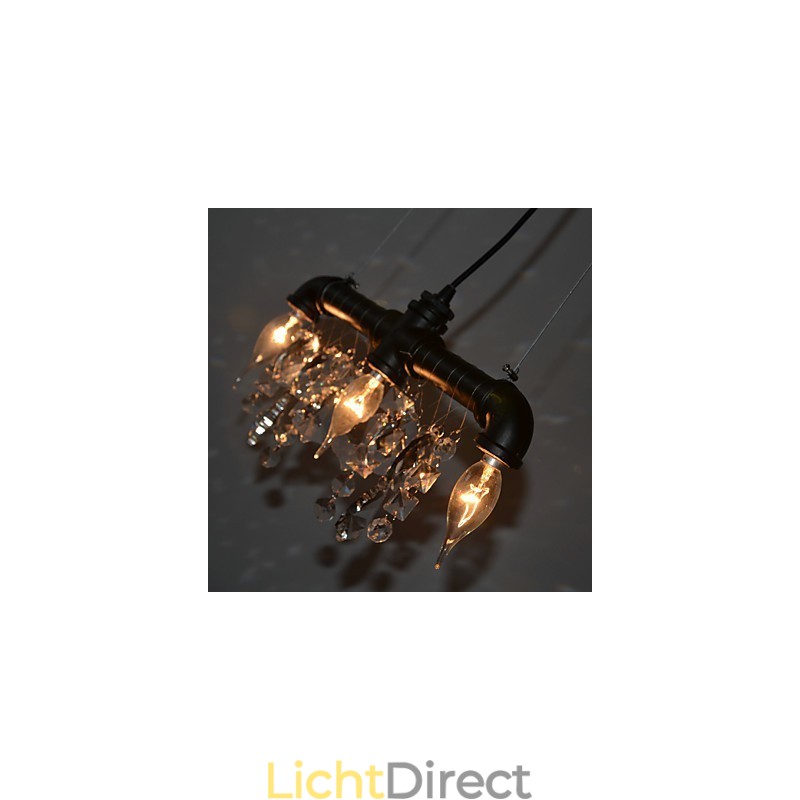 Noord-Amerikaanse stijl creatieve 3-lichts hanglamp in pijpontwerp