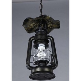 Vintage messing lantaarn hanglamp met 1 licht