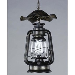 Vintage messing lantaarn hanglamp met 1 licht