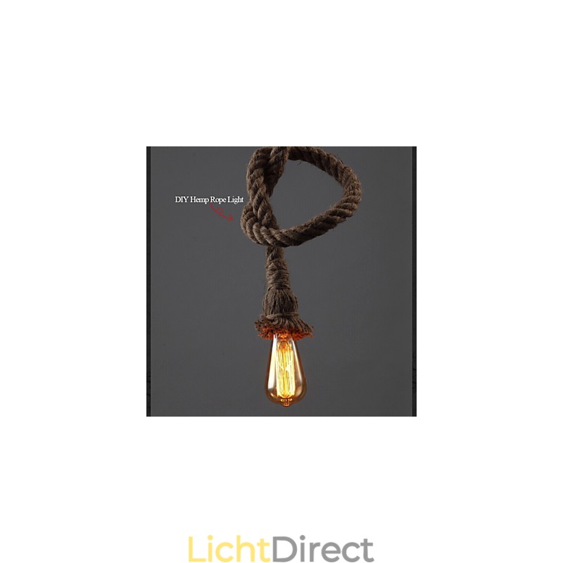 1 licht DIY kunst henneptouw licht creatieve henneptouw kroonluchter lang 100cm Stuur 1 lamp