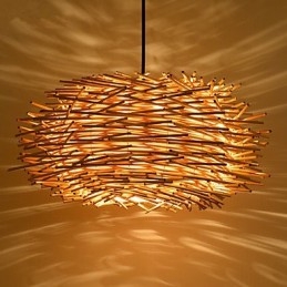 Kroonluchter Mini Stijl Lantaarn Hout Bamboe