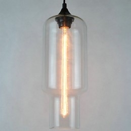 Moderne glazen hanglamp in bruin bubbeldesign