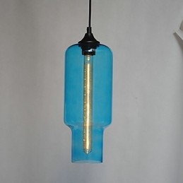 Moderne glazen hanglamp in bruin bubbeldesign