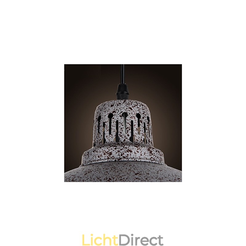 Vintage metalen stippen hanglamp met één lichtbron