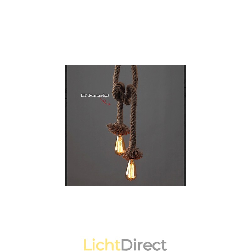 1 licht DIY kunst henneptouw licht creatieve henneptouw kroonluchter lang 100cm Stuur 1 lamp