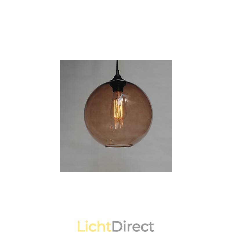 Moderne glazen hanglamp in rond blauw bubbeldesign