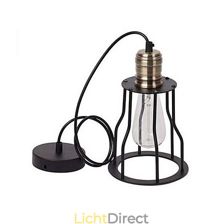 Amerikaanse industriële vintage café buffet ideeën smeedijzeren kooi hanglamp zittend