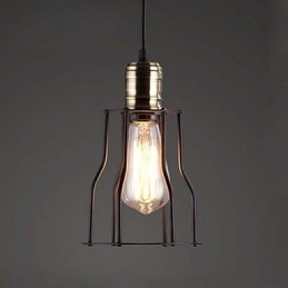 Amerikaanse industriële vintage café buffet ideeën smeedijzeren kooi hanglamp zittend