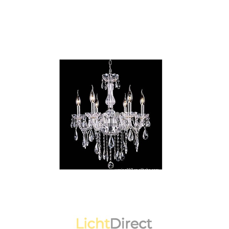 6 Arms Vintage Luxe Verlichting K9 Kristallen Kroonluchter Plafond Hanglamp