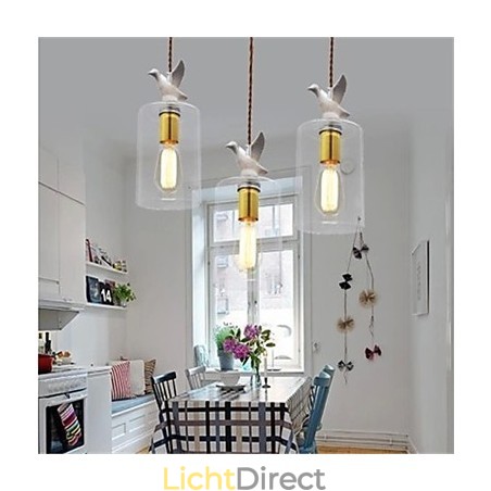 Creatieve vogel glazen kroonluchter hanglamp met glazen kap Creatieve vogel glazen kroonluchter hanglamp met glazen kap