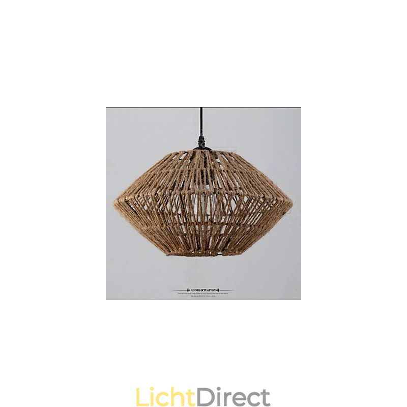 Vintage hanglamp van touw met één lichtbron