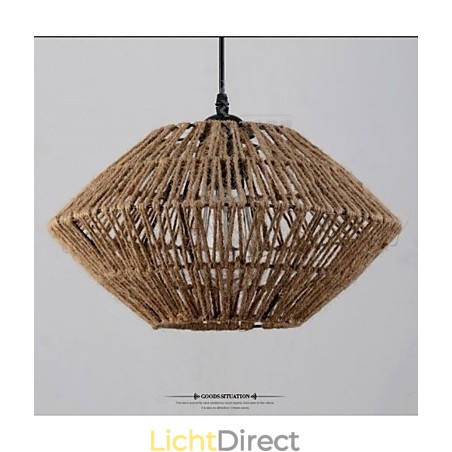 Vintage hanglamp van touw met één lichtbron Vintage hanglamp van touw met één lichtbron