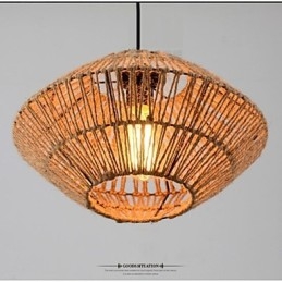 Vintage hanglamp van touw met één lichtbron