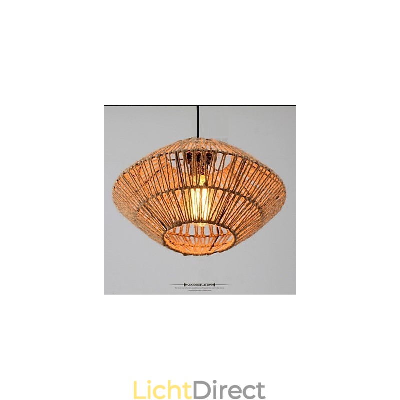 Vintage hanglamp van touw met één lichtbron