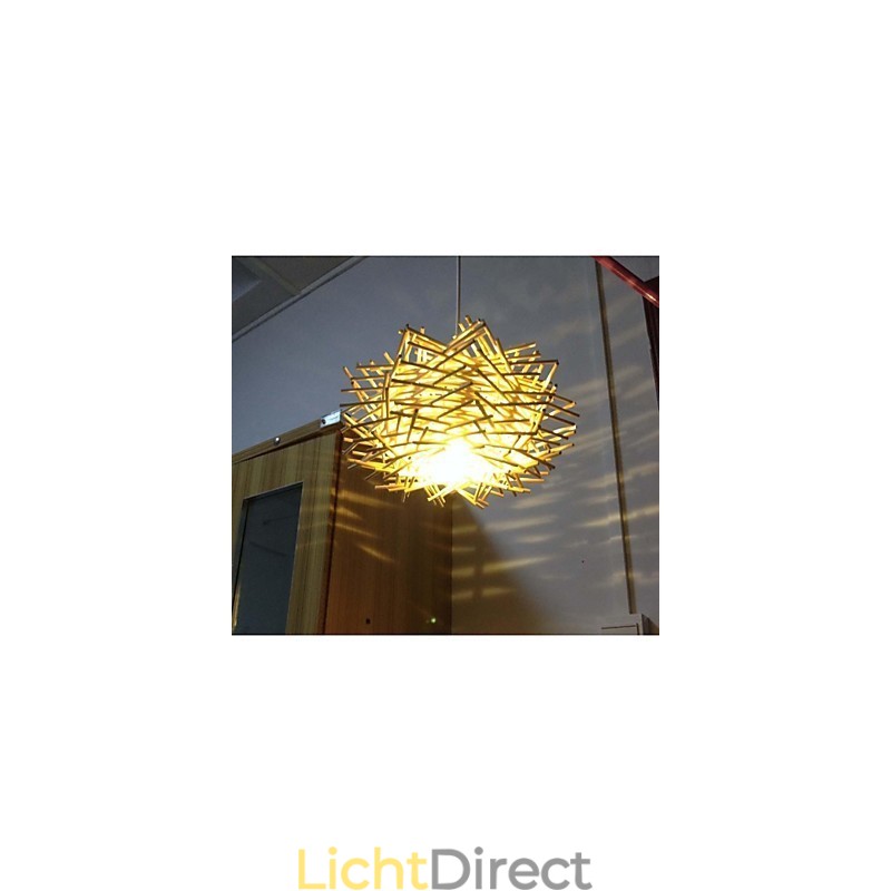 Hedendaagse en gecontracteerde hanglamp 1 lichts houten handgeweven