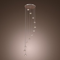 Moderne, eigentijdse kristallen mini-stijl chromen metalen hanglamp