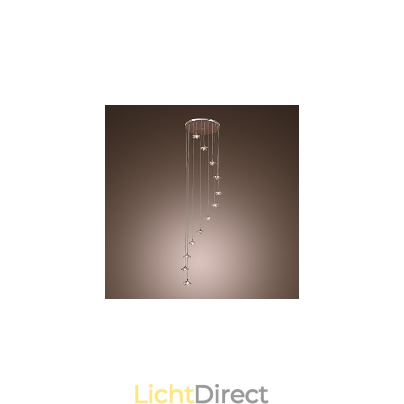 Moderne, eigentijdse kristallen mini-stijl chromen metalen hanglamp