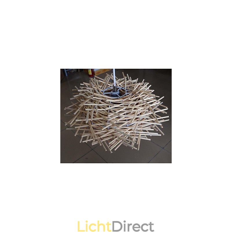 Hedendaagse en gecontracteerde hanglamp 1 lichts houten handgeweven