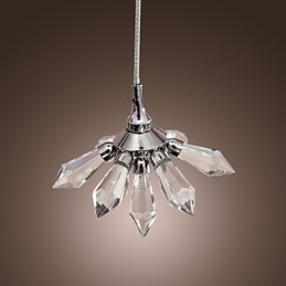 Moderne, eigentijdse kristallen mini-stijl chromen metalen hanglamp