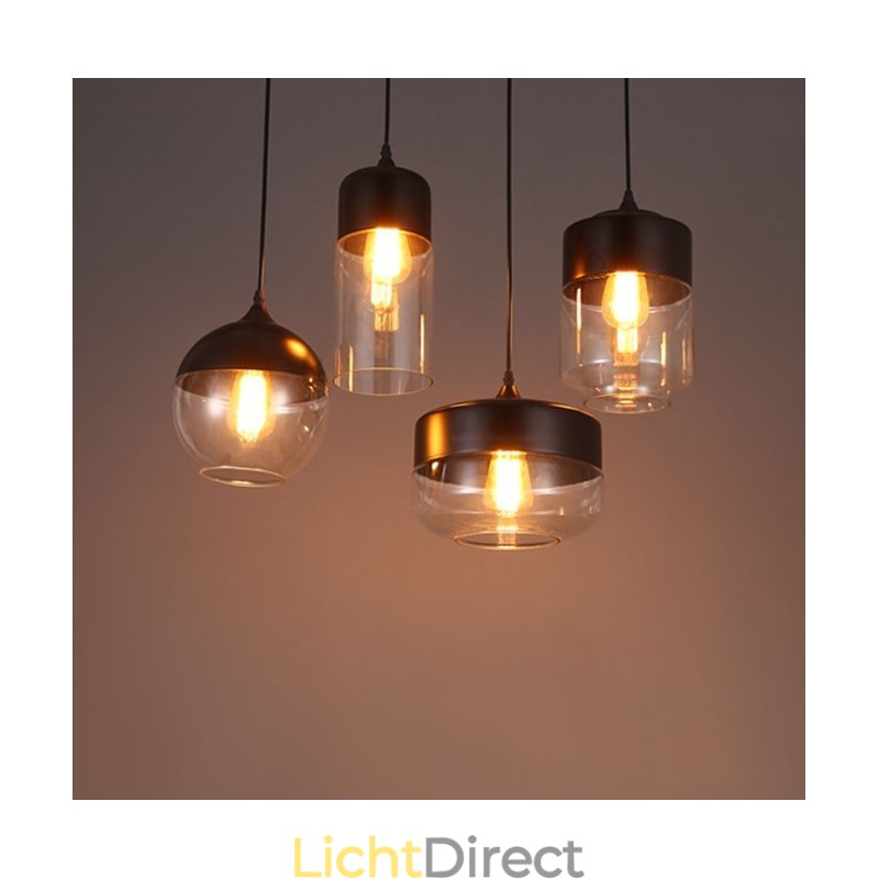 De Nordic Creative Stair Shop'S Art smeedijzeren glazen kroonluchterlamp