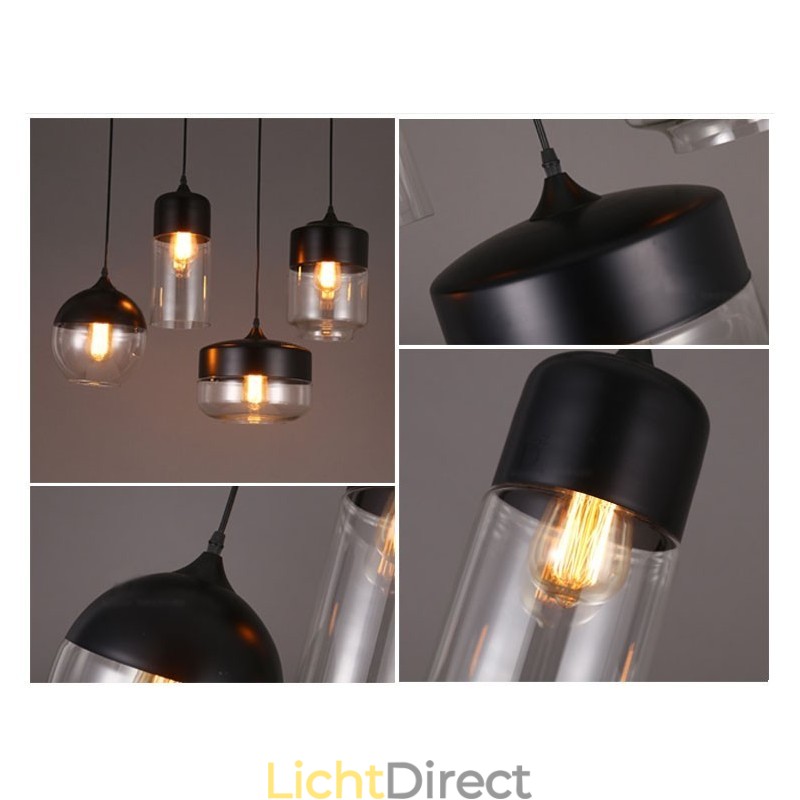 De Nordic Creative Stair Shop'S Art smeedijzeren glazen kroonluchterlamp