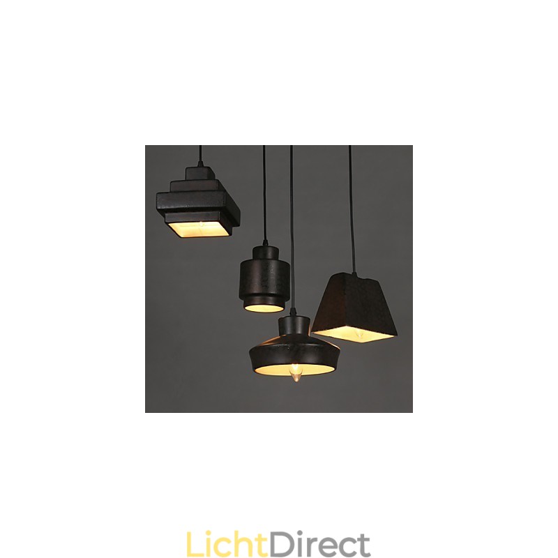 Amerikaanse landelijke retro glazen kroonluchter roestige zittende hanglamp