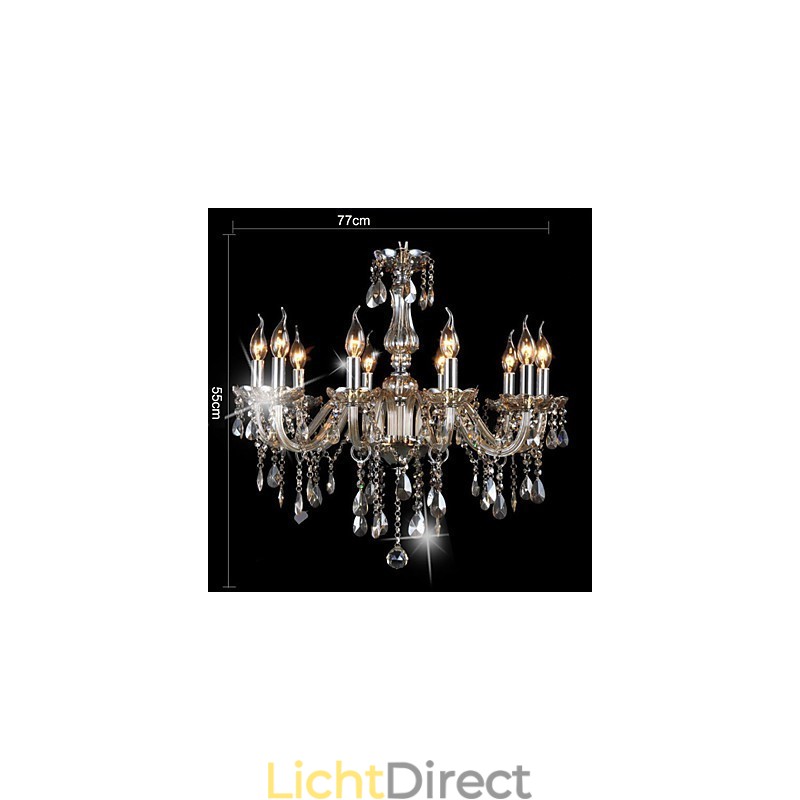 10 lampen luxe kristallen kroonluchter cognac kleur K9 kristallen kroonluchter