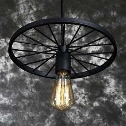 Loft Retro Hanglampen Amerikaanse landelijke smeedijzeren kroonluchter industriële stijl wiel