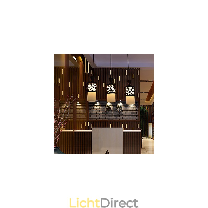 Moderne Chinese stijl klassieke massief houten trommel creatieve enkele kop druppellamp lamp licht