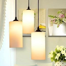 Ronde rechte glazen enkelvoudige kop hanglamp