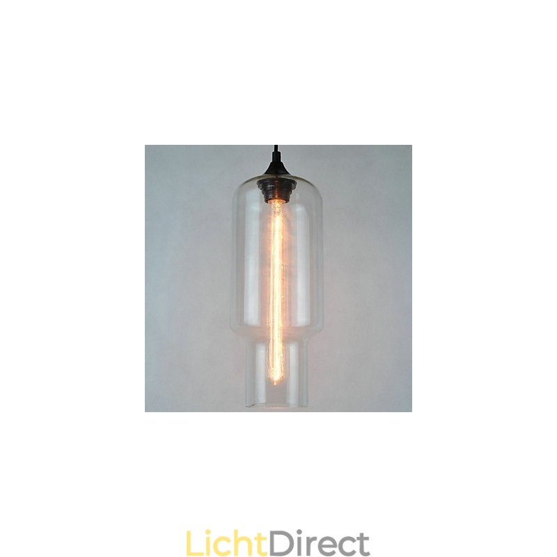 Moderne glazen hanglamp in bruin bubbeldesign