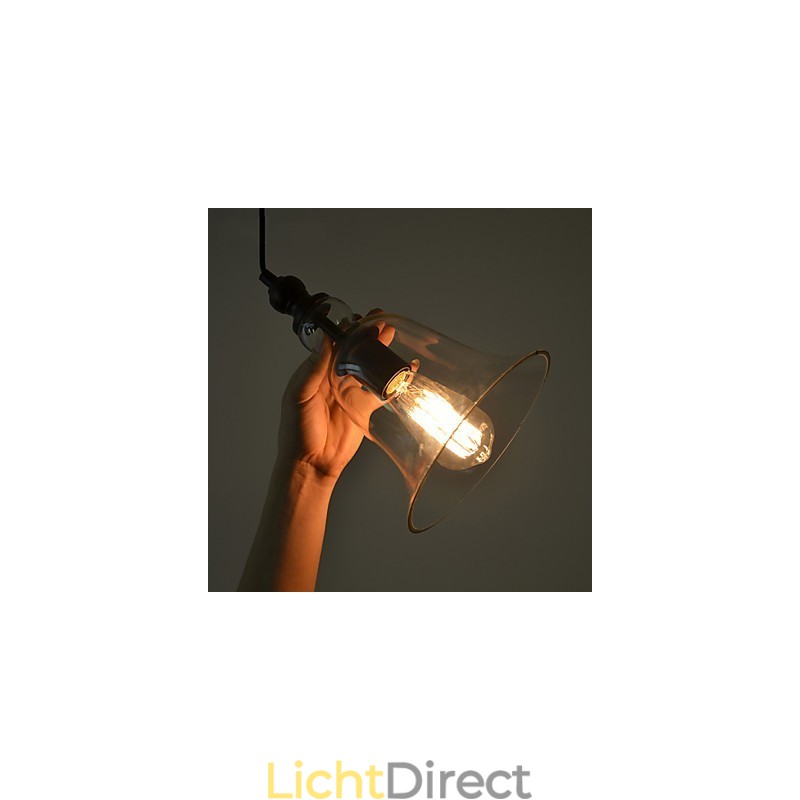 Vintage industriële retro glazen kroonluchter creatieve minimalistische bedlamp heldere kleur