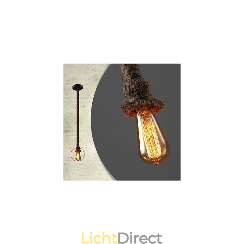 1 licht DIY kunst henneptouw licht creatieve henneptouw kroonluchter lang 100cm Stuur 1 lamp