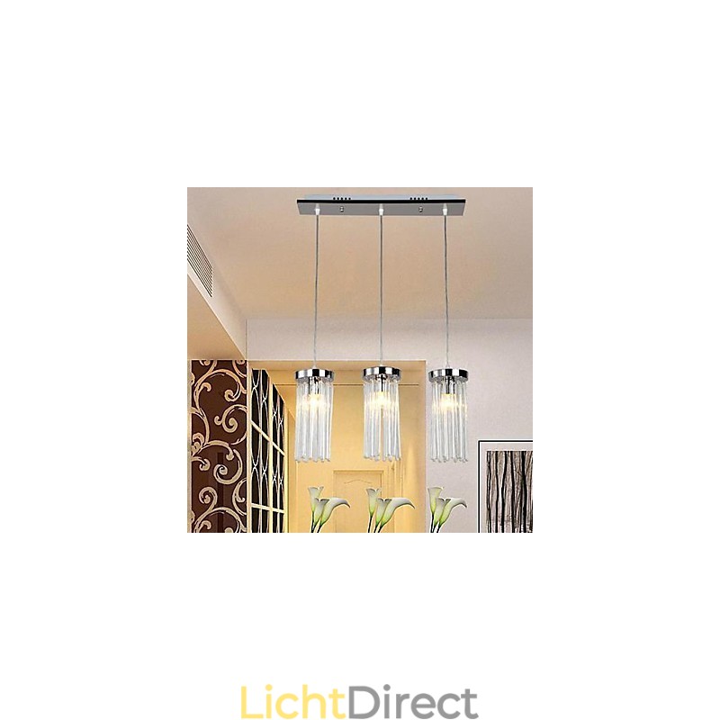 Moderne eigentijdse kristallen chromen metalen hanglamp