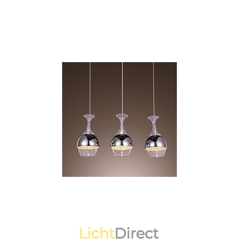 Moderne creatieve hanglamp met 3 lampen in de vorm van een kelk