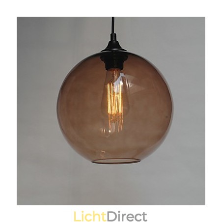 Moderne glazen hanglamp in rond bruin bubbeldesign Moderne glazen hanglamp in rond bruin bubbeldesign