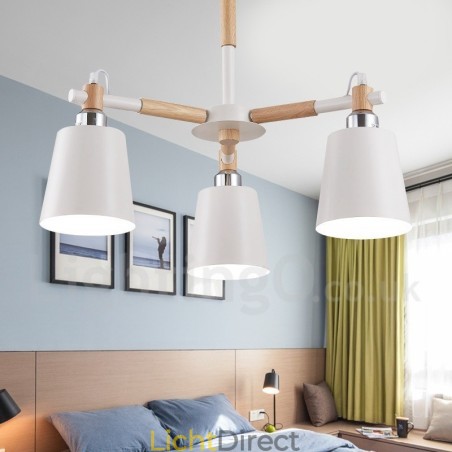 3 Lichts Moderne Hedendaagse Houten Kroonluchter Licht 3 Lichts Moderne Hedendaagse Houten Kroonluchter Licht