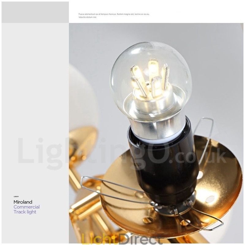 Moderne eigentijdse kroonluchter met 16 lampen, glazen kap en lamp