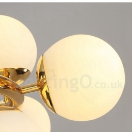 24-lichts moderne eigentijdse kroonluchter met glazen kap