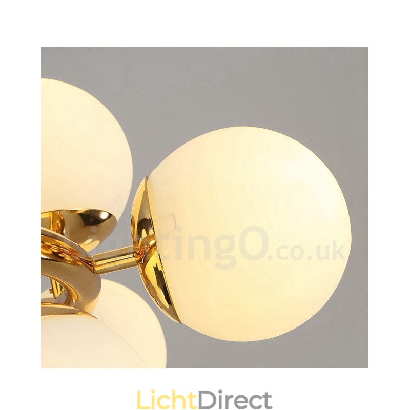 24-lichts moderne eigentijdse kroonluchter met glazen kap