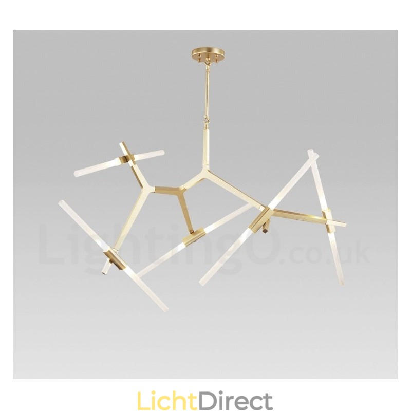 10-lichts moderne, eigentijdse kroonluchter (zwart, goud)