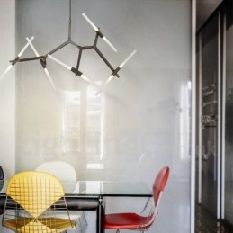 10-lichts moderne, eigentijdse kroonluchter (zwart, goud)