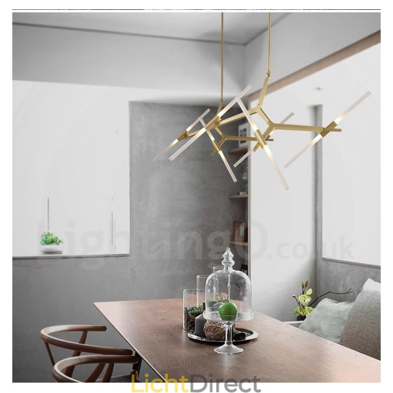 12 Lichts Moderne Hedendaagse Kroonluchter Licht (Zwart Goud)