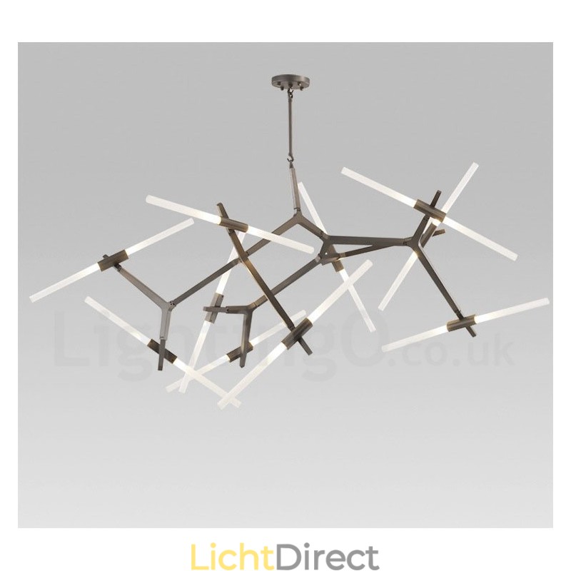 Moderne eigentijdse kroonluchter met 20 lampen (zwartgoud)