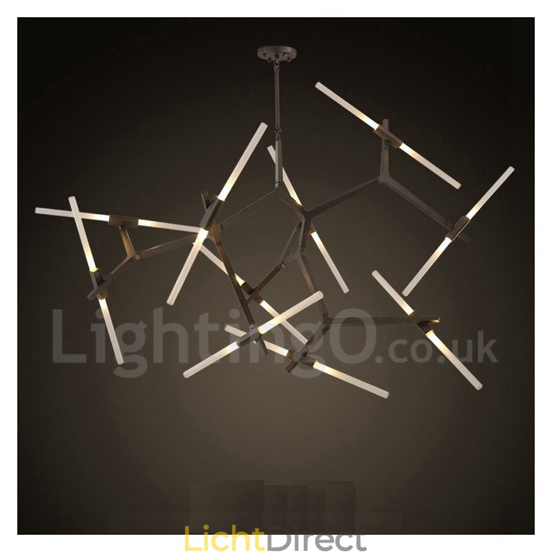 Moderne eigentijdse kroonluchter met 20 lampen (zwartgoud)