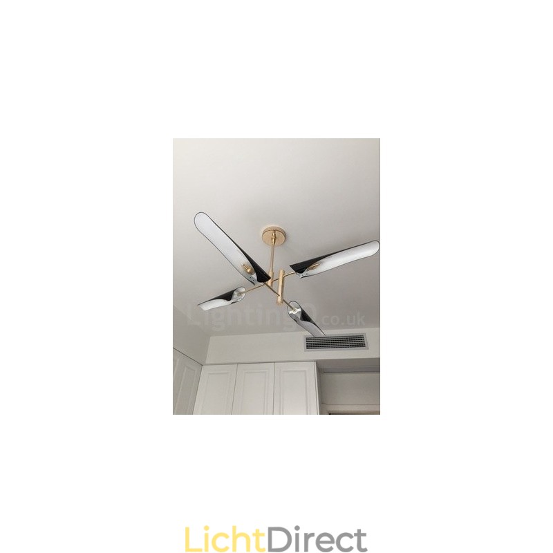 2-laags moderne, eigentijdse kroonluchter met 4 lampen