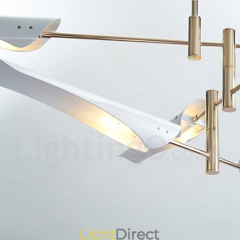 3-laags moderne, eigentijdse kroonluchter met 6 lampen