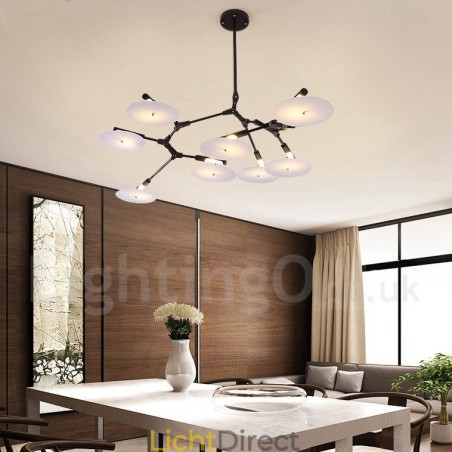 Zwarte 8-lichts moderne eigentijdse kroonluchterlamp Zwarte 8-lichts moderne eigentijdse kroonluchterlamp